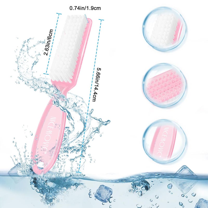 NICEMOVIC 20 Pcs Nail Brush for Cleaning Fingernails, Handle Grip Nail Scrubber Brush, Hand Fingernail Cleaner Brush Manicure Tools Scrub Cleaning Brushes, Use for Toe and Nail Cleaning (Clear Pink) - Image 4